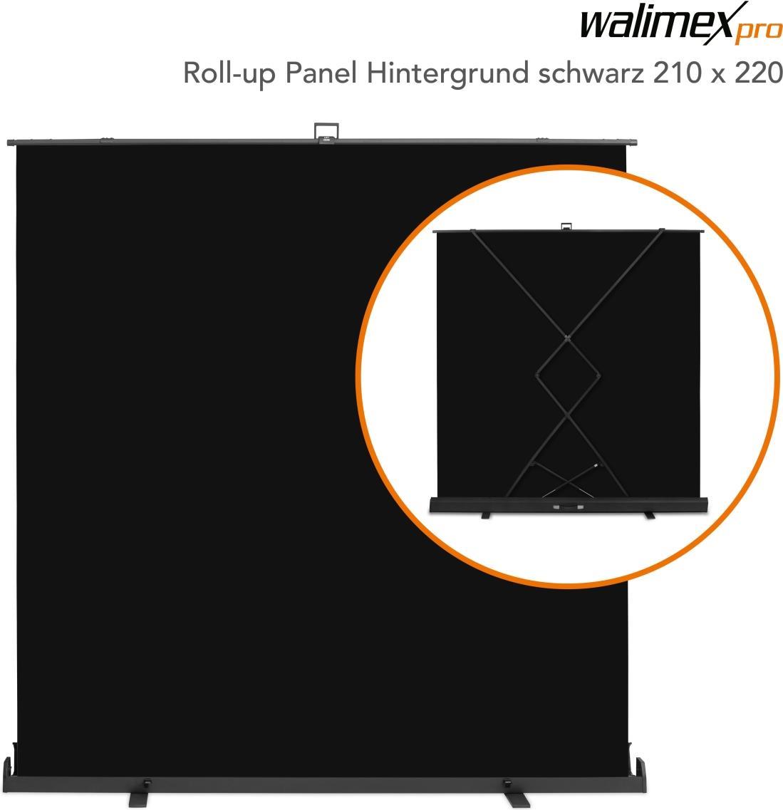Walimex Pro RolL-Up Panel Hintergrund Schw.210x220 (1023211)