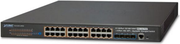 Planet SgS-6341-24p4x - Switch - L3 - Verwaltet - 24 X 10/100/1000 (poe+) + 4 X 10 Gigabit Sfp+ - An Rack Montierbar - Poe+ (sgS-6341-24p4x)