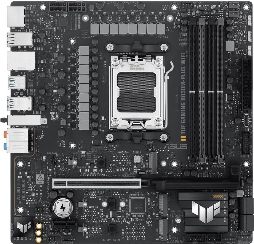 Asus Tuf Gaming B850M-Plus Wifi - Motherboard - Micro Atx - Socket Am5 - Amd B850 Chipsatz - UsB-C 3,2 Gen 2x2, UsB-C 3,2 Gen2, Usb 3,2 Gen 2, Usb 3,