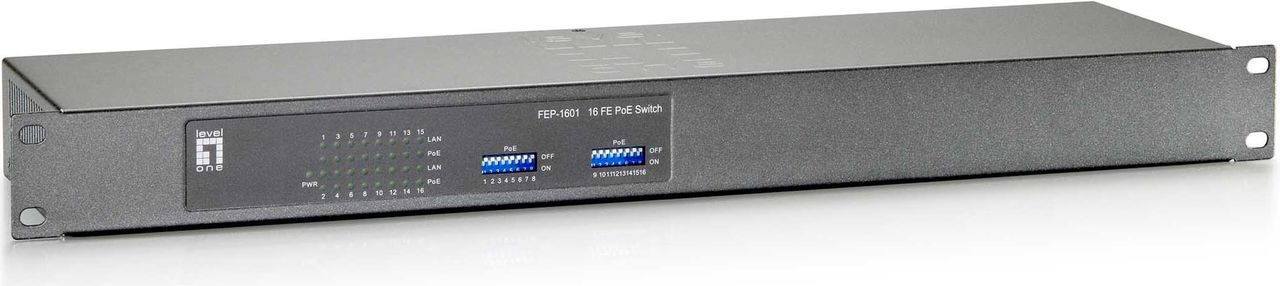Levelone FeP-1601w150 - Switch - 16 X 10/100 (poe+) - Desktop, An Rack Montierbar - Poe+ (142 w)