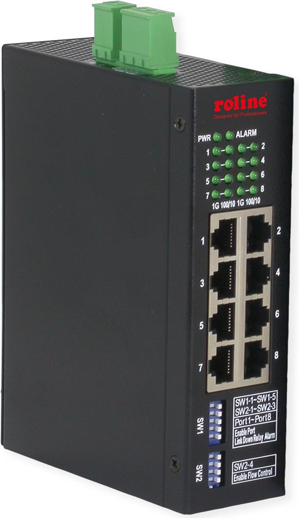 Roline Ind. Mng Gbit Ethernet Switch 8x - Switch - 1 Gbps - 8-Port - Ethernet - Managed (21.13.1134)