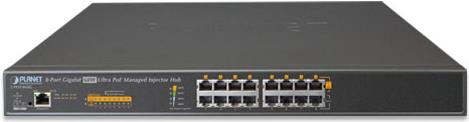 Planet UpoE-800g - Power Injector (rack - Einbaufähig) - Wechselstrom 100/240 V - 400 Watt - Ethernet 10/100/1000 - Ausgangsbuchsen: 8 - 1u - 48.3 cm