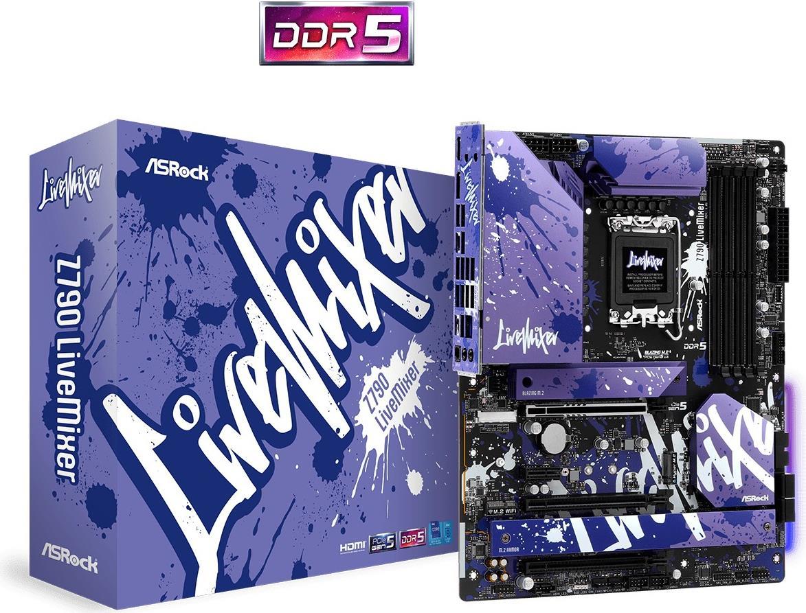 Asrock Z790 Livemixer - Motherboard - Atx - Lga1700-Sockel - Z790 Chipsatz - Usb 3,2 Gen 1, Usb 3,2 Gen 2, UsB-C 3,2 Gen2, UsB-C 3,2 Gen 2x2 - 2,5 gi