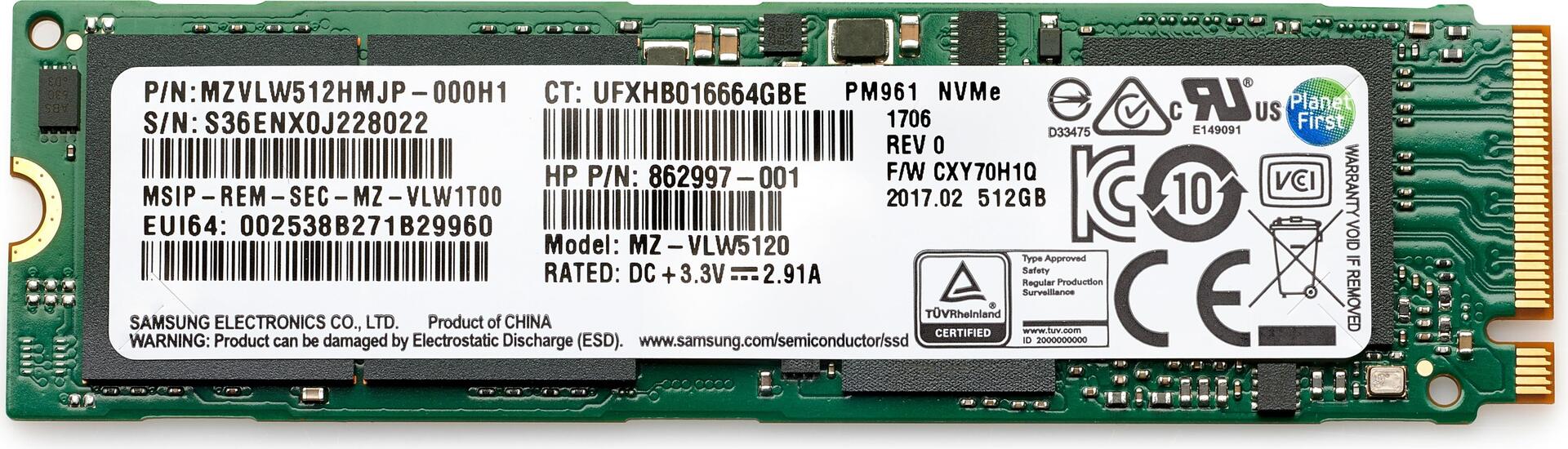 Hp - Ssd - 1tb - Intern - M.2 2280 - Pcie 4,0 X4 (nvme) - Für Hp Z1 G8, Z1 G9, Elite 600 G9, 800 G9, Eliteone 800 G8, Pro 260 G9, 400 G9, Prodesk 405