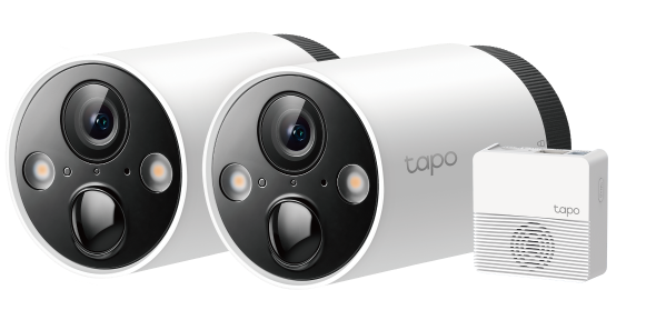 TP-Link Smart WirE-Free Security Camera, 2 Camera Systemspec: 2 ? Tapo C420, 1 ? Tapo H200, 2k+(2560x1440), 2.4 Ghz, 5200mah Rechargable LithiuM-Ion