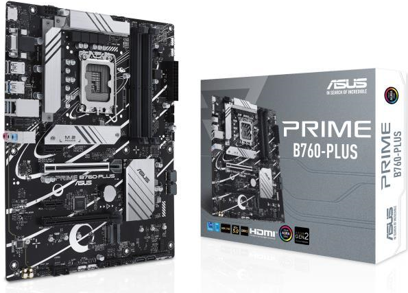 Asus Prime B760-Plus - Motherboard - Atx - Lga1700-Sockel - B760 Chipsatz - Usb 3,2 Gen 1, Usb 3,2 Gen 2, Usb4, UsB-C 3,2 Gen 2x2, UsB-C 3,2 Gen 1 -