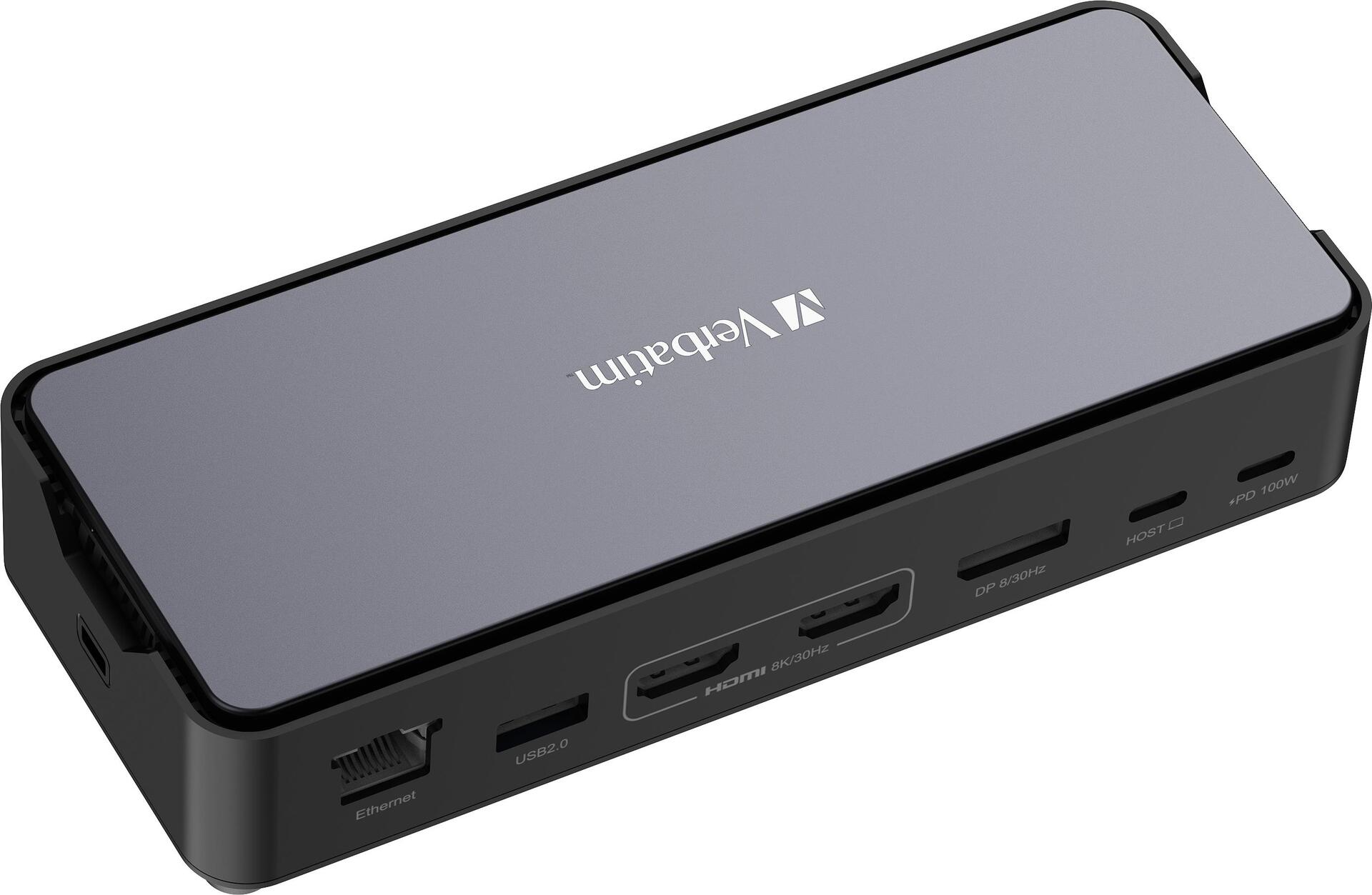Verbatim Pro - Dockingstation - UsB-C - 2 X Hdmi, Dp - Ssd 256gb - 1gbe - 100 Watt (32174)