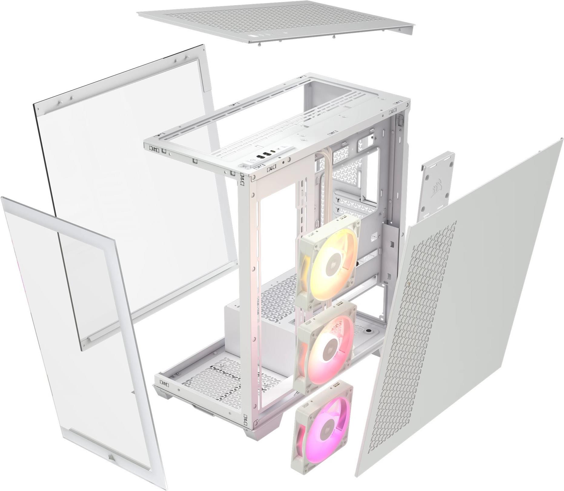 Corsair - Mid Tower - Seitenteil Mit Fenster (gehärtetes Glas) - Keine Spannungsversorgung (atx) - Usb/audio (cC-9011281-Ww)