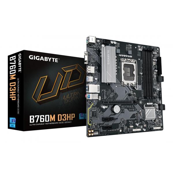 Gigabyte B760m D3hp Scheda Madre - Cpu Intel Core Di 14ª Generazione, Vrm 4+1+1 Fasi, Fino A 5600 Mhz Ddr5, 2xpcie 4.0 M.2, Lan Gbe, Usb 3.2 Gen 1 (m