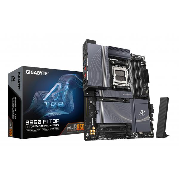Gigabyte B850 Ai Top Scheda Madre - Processori Amd Ryzen Serie 9000, 16+2+2 Fasi Vrm Digitali, Fino A 8600mhz Ddr5 [oc], 2xpcie 5.0 + 1xpcie 4.0 M.2,