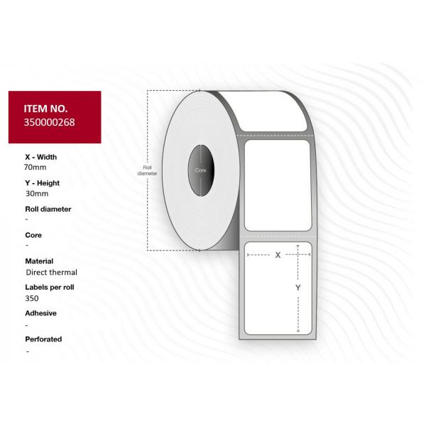 Capture 35000268 Etichetta Per Stampante Bianco (label 70x30 - Core 25. White. - Premium. Dt. Permanent. 1.000 - Labels Per Roll. 4 Rolls Per Box. bl
