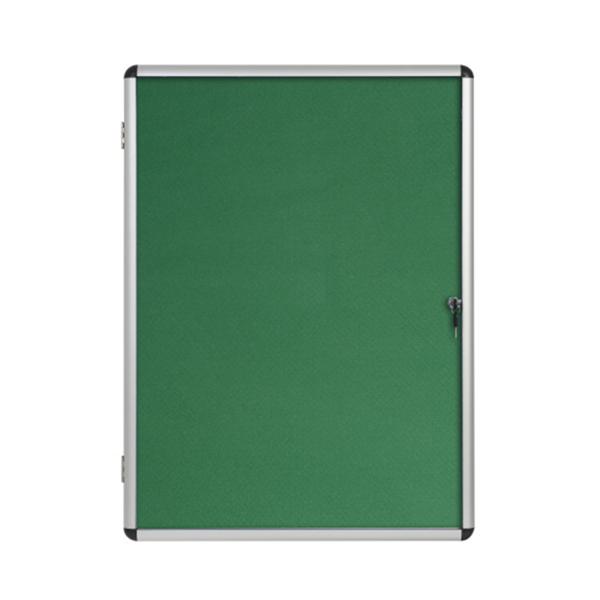 BI-Office Vt740102150 Bacheca Per Appunti Interno Verde Alluminio (bI-Office Enclore Green Felt Lockable Noticeboard Display Case 20 X A4 1160x1288mm