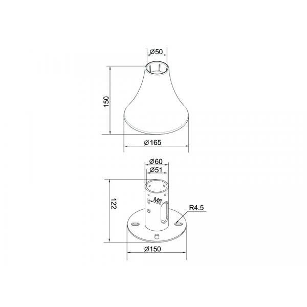 Multibrackets 3651 Accessorio Per Il Montaggio Del Monitor (multibrackets M Pro Series - Floor To Ceiling Wall Plate Black) - Image 3