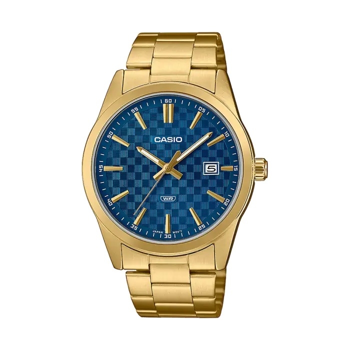 Casio Collection Mod. Date Gold - Carbon Look - Blue
