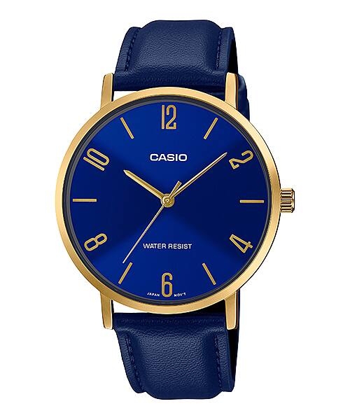 Casio Collection Mod. Minimal. Leather - Blue