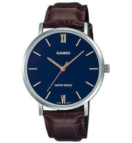 Casio Collection Mod. Minimal. Leather - Blue