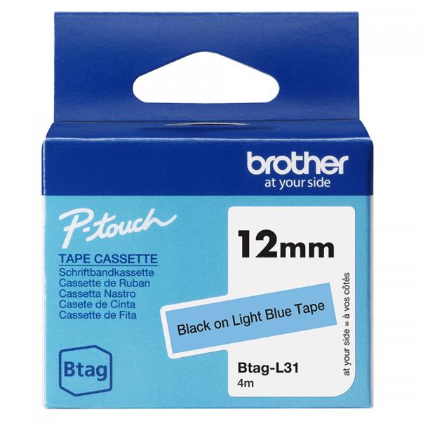 Brother BtaG-L31 - Nero Su Azzurro - Rotolo (1,2 Cm X 4 m)