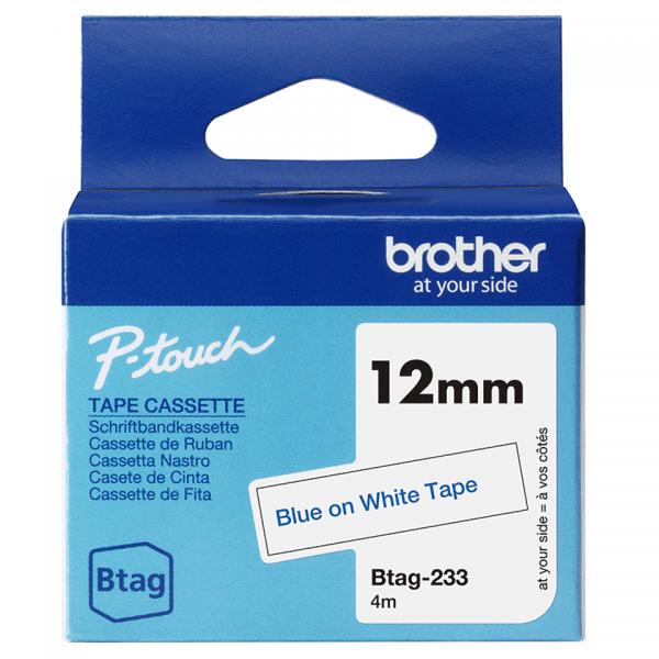 Brother BtaG-233 - Blu Su Bianco - Rotolo (1,2 Cm X 4 m)