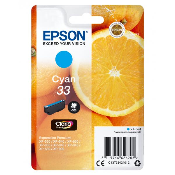 Epson 33 - 4.5 Ml - Cyan - Original - Blisterverpackung