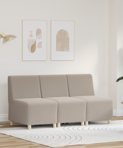 Unità Di Divano Modulare Senza Braccioli 3 Pcs Grigio Chiaro