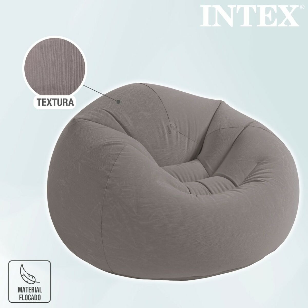Poltrona Gonfiabile Intex Grigio 107 x 69 x 104 cm 114 x 71 x 114 cm (6 Unità) - Image 3