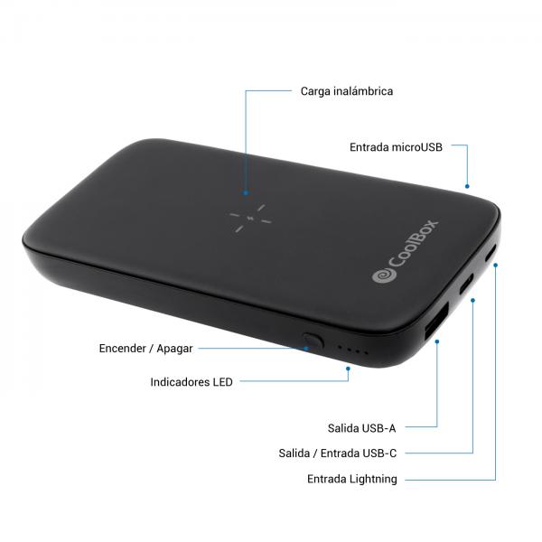 Powerbank CoolBox COO-PB10KW-BK1 Nero 10000 mAh 37 Wh