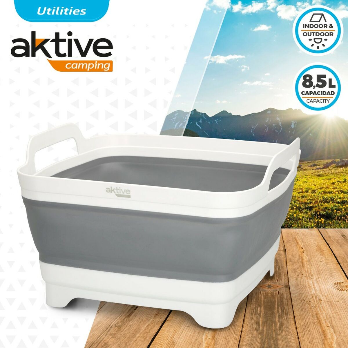 Lavello Aktive Pieghevole 8,5 L Campeggio 30,5 x 20 x 30 cm 6 Unità - Image 3