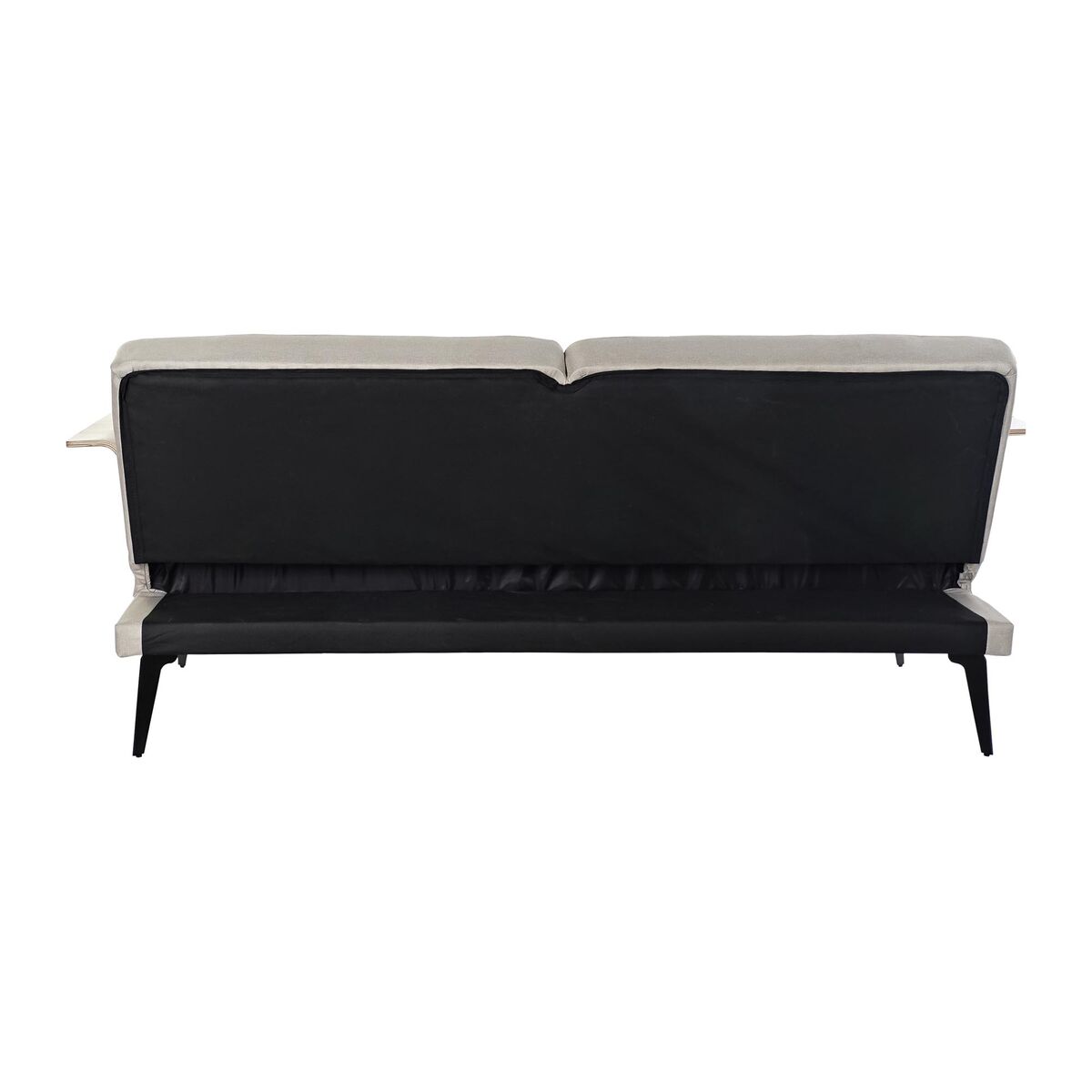 Divano Letto DKD Home Decor 203 x 87 x 81 cm Nero Beige Metallo Marrone - Image 3