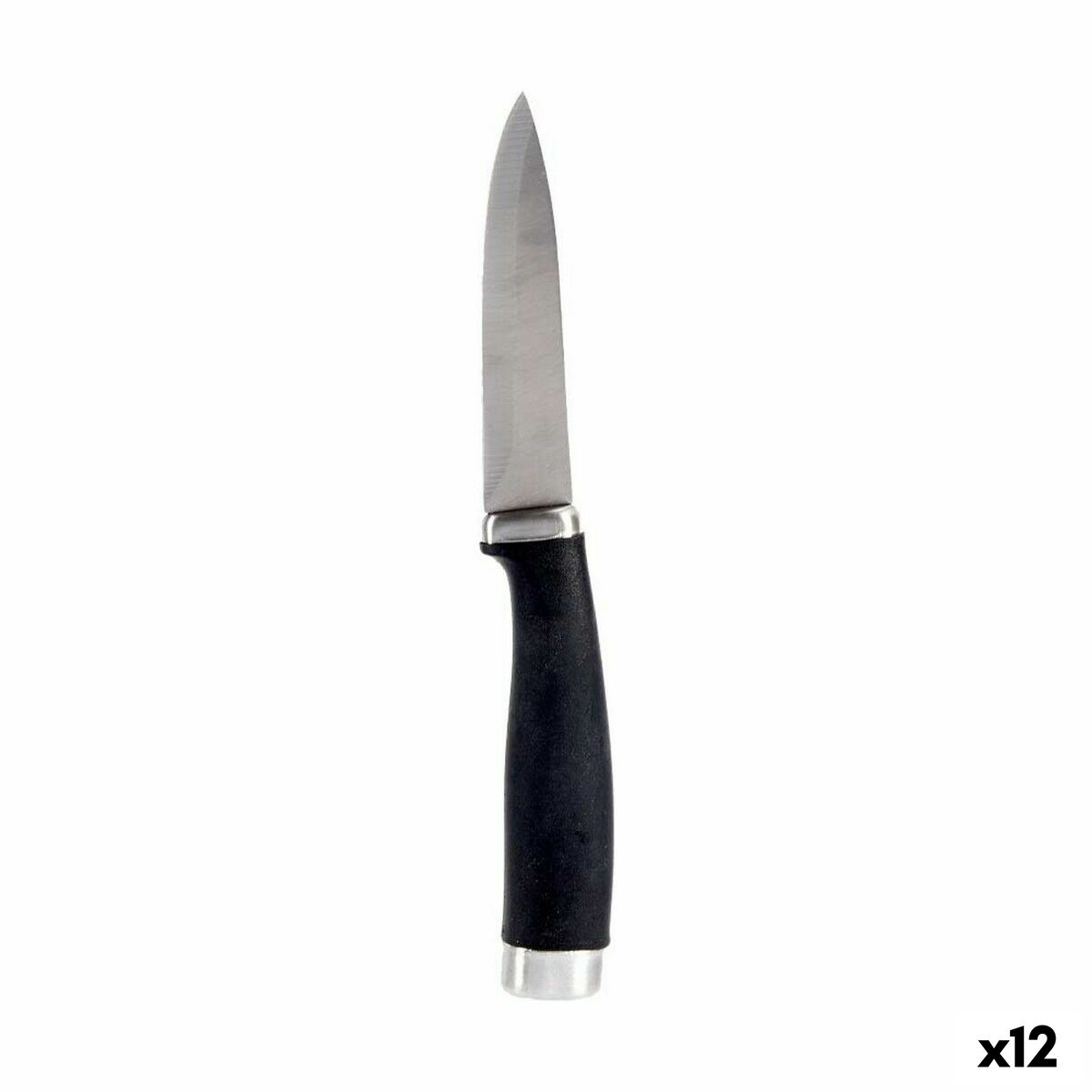 Coltello Spelucchino Kinvara Nero Argentato Acciaio inossidabile Plastica 2,5 x 20 x 1,5 cm 20 x 1,5 x 2,5 cm (12 Unità)
