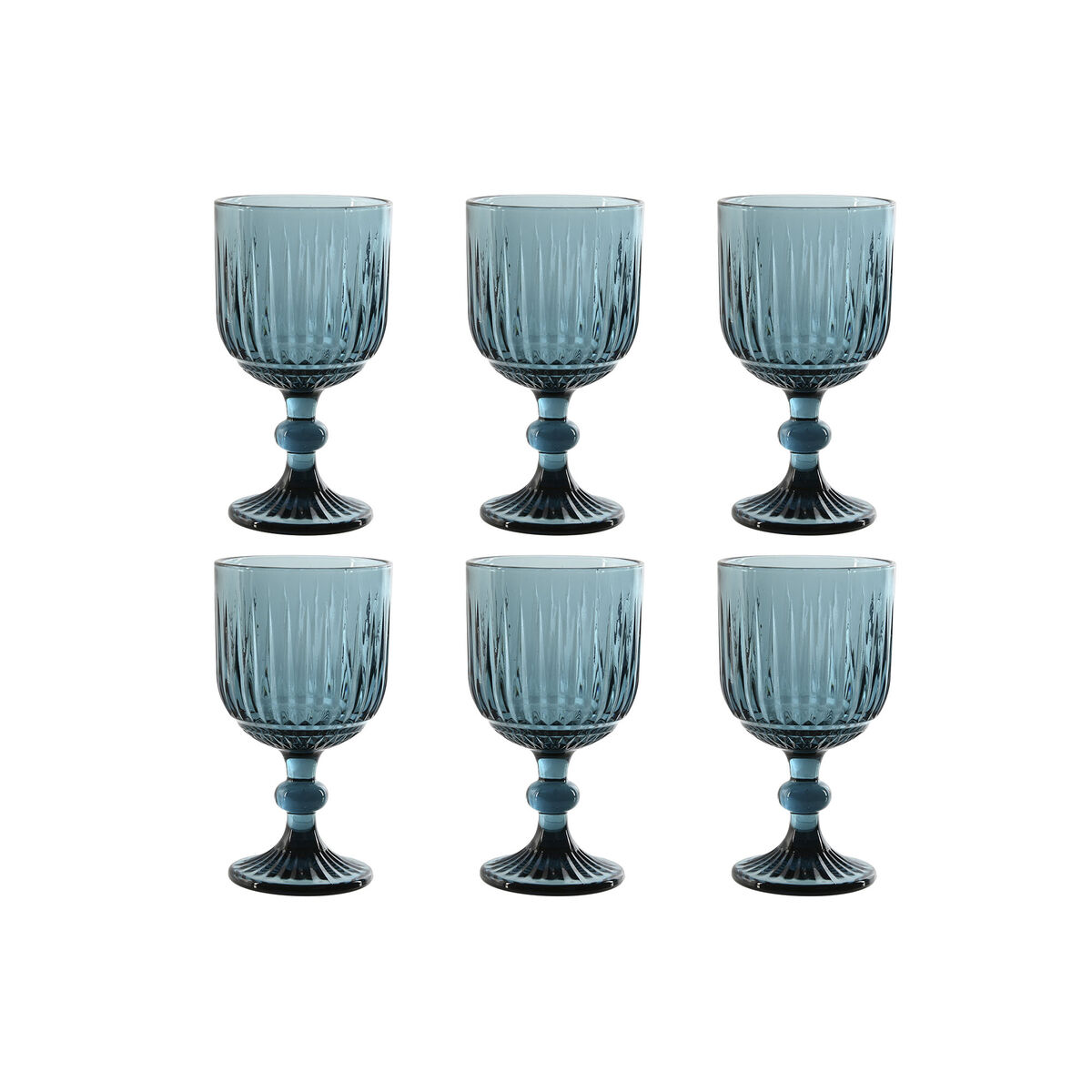 Set di Bicchieri Home ESPRIT Azzurro Cristallo 8,8 x 8,8 x 16,3 cm (6 Unità)