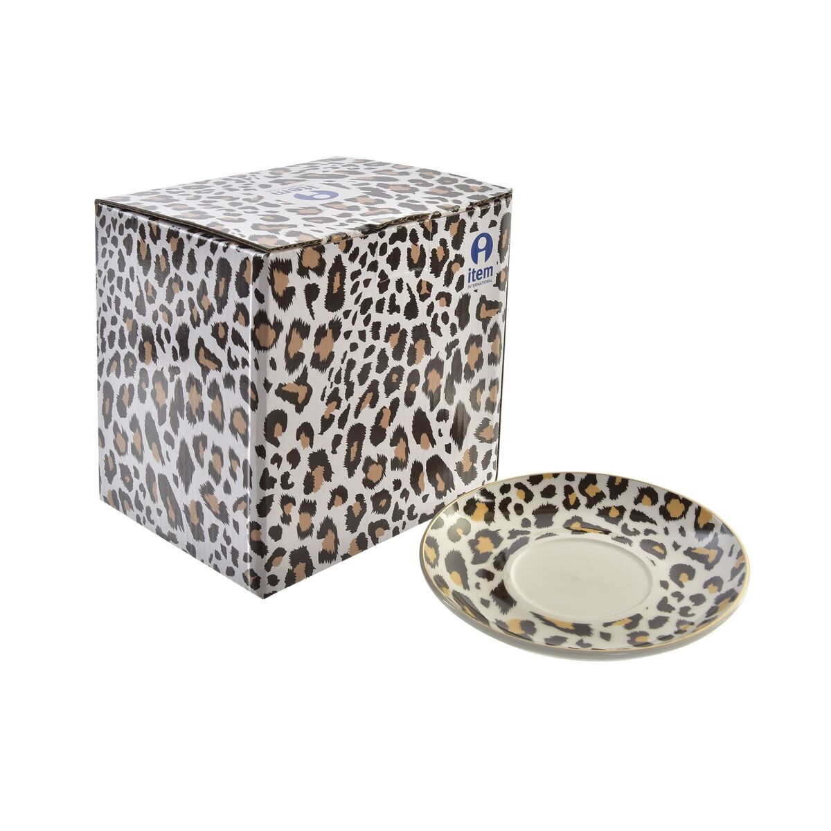 Teiera DKD Home Decor Leopardo Cristallo Porcellana Marrone Trasparente Bianco (2 Unità) - Image 3
