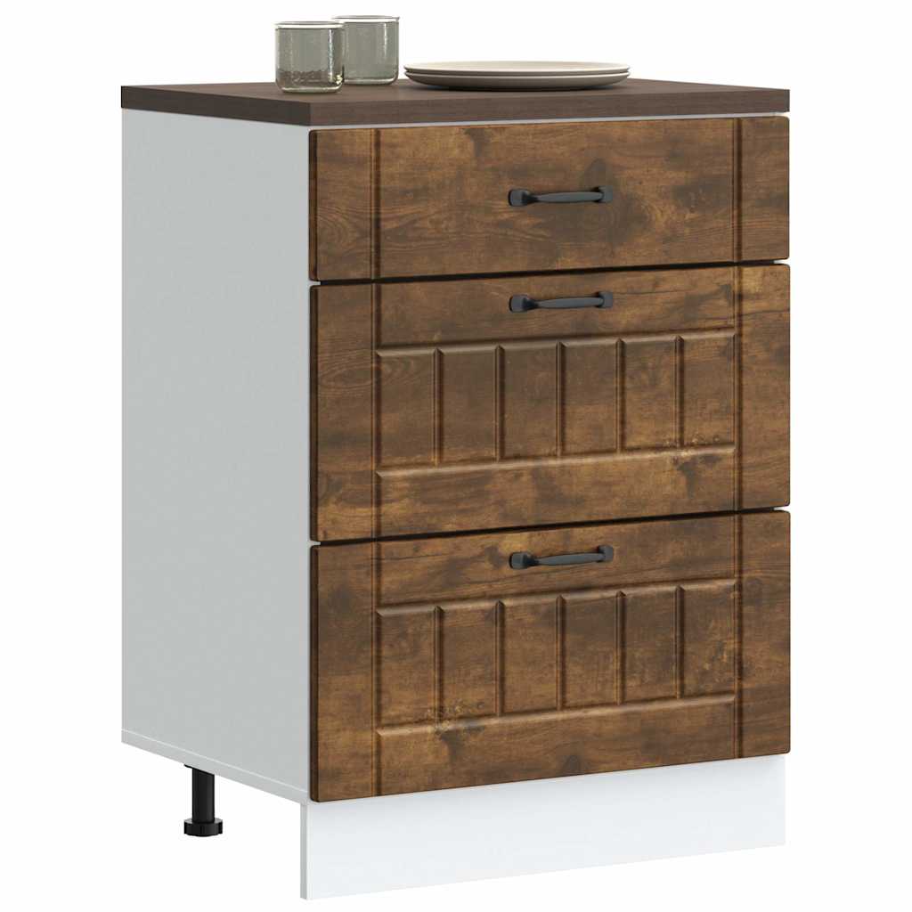 vidaXL Mueble bajo de cocina Lucca roble ahumado