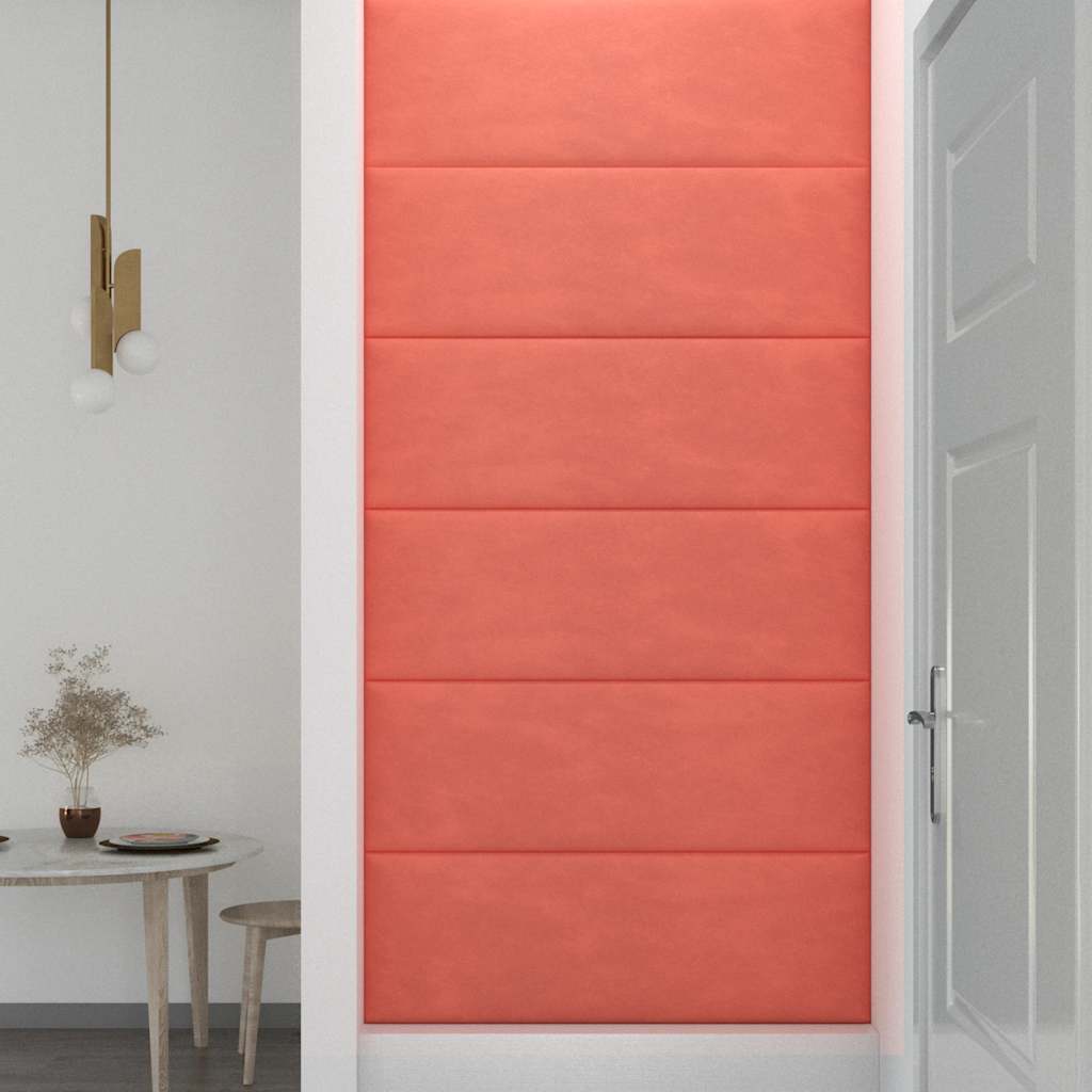 vidaXL Wandpaneele 12 Stk. Rosa 90x30 cm Samt 3,24 m² - Image 4