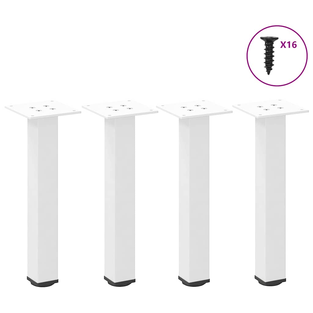 vidaXL Patas para mesa de centro (4 unidades), color blanco, 30-32 cm, acero