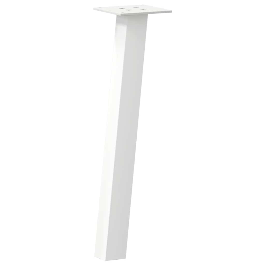 vidaXL Patas para mesa de centro (4 unidades), color blanco, 42 cm, acero - Image 4