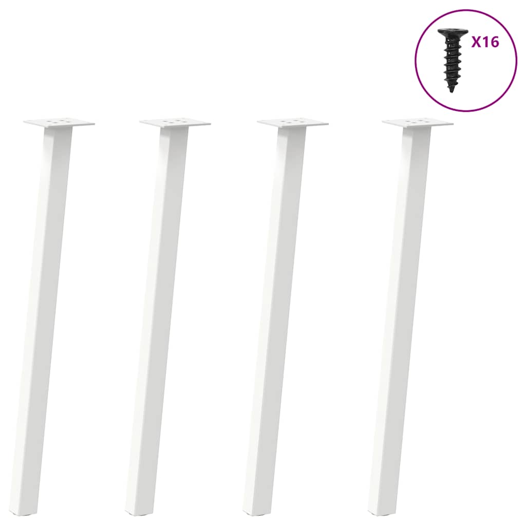 vidaXL Patas para consola (4 unidades), color blanco, 72 cm, acero