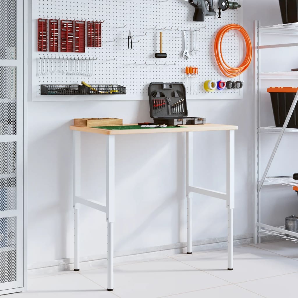 vidaXL Werkbank 100x60x(71,5-98) cm Massivholz Eiche Rechteckig - Image 3