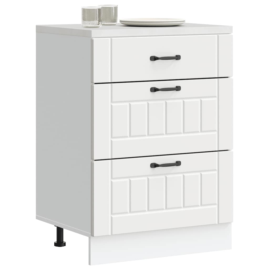 vidaXL Mueble bajo de cocina Lucca madera de ingeniería blanca