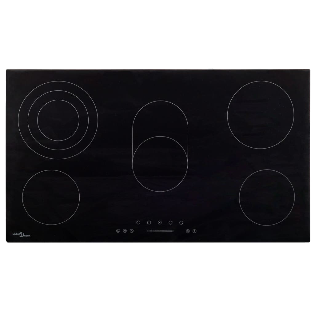 vidaXL Glaskeramik-Kochfeld mit 5 Platten Touch Control 77 cm 8500 W