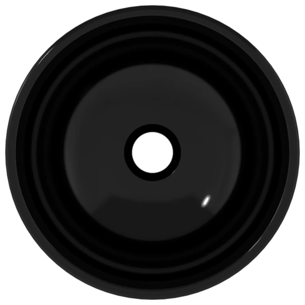 vidaXL Waschbecken Hartglas 30x12 cm Schwarz - Image 3