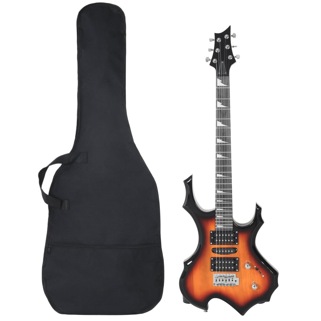 vidaXL Guitarra eléctrica principiantes con funda marrón negro 4/4 39"