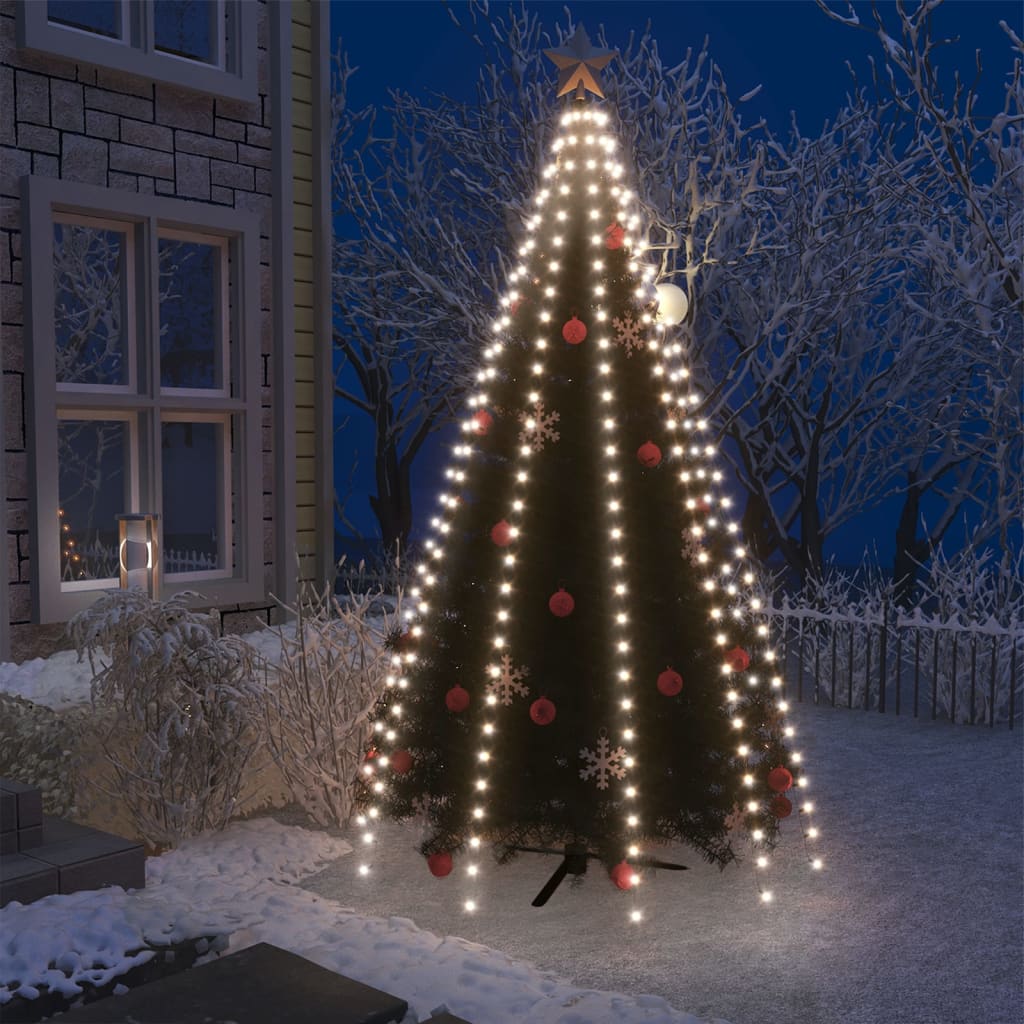 vidaXL Guirlande lumineuse d'arbre de Noël 300 LED Blanc froid 300 cm