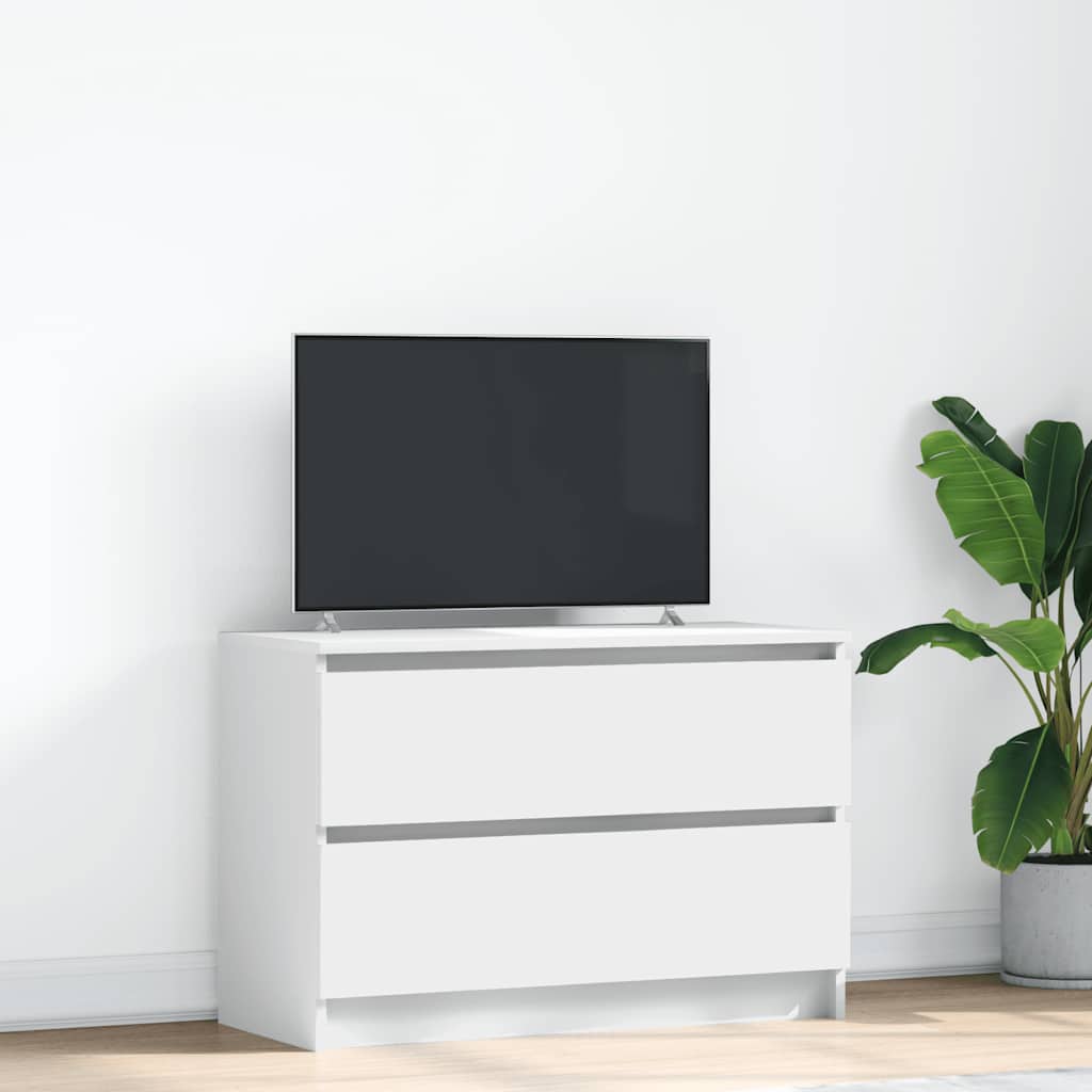 vidaXL Mueble de TV de madera de ingeniería blanco 80x35x54 cm