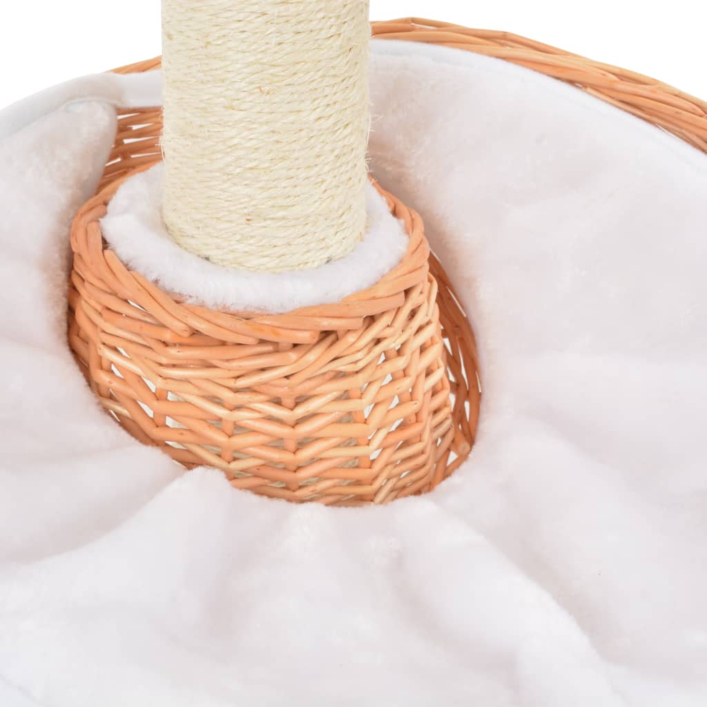 vidaXL Rascador para gatos con poste de sisal madera natural de sauce - Image 4