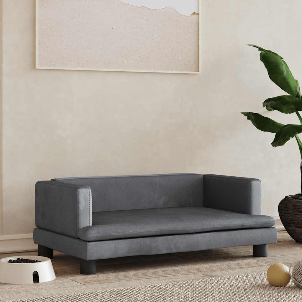 vidaXL Hundebett Dunkelgrau 80x45x30 cm Samt