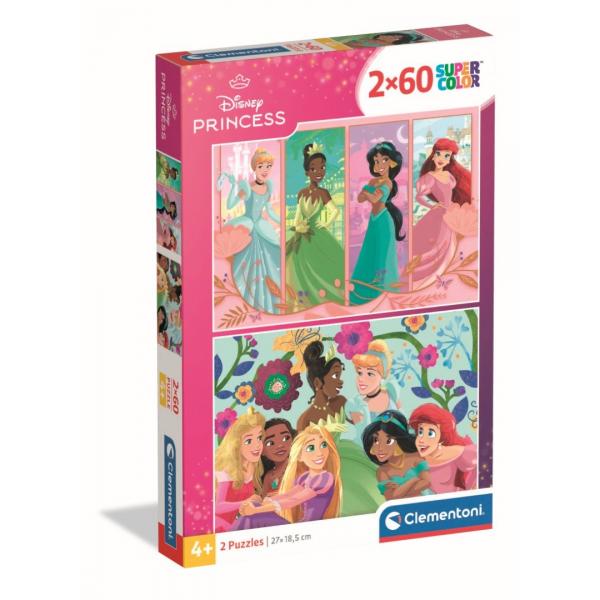 Clementoni - 2x60 Pezzi - Principesse Disney