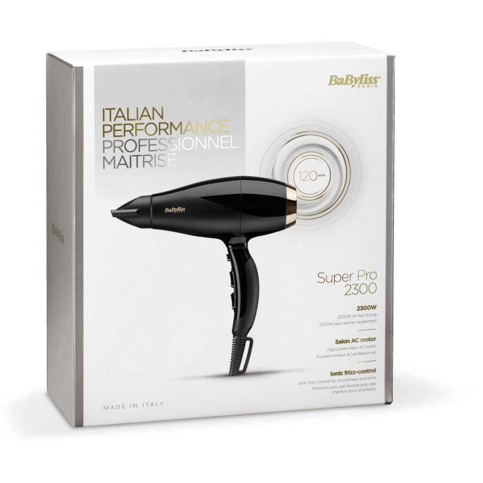 Babyliss 6714e - Asciugacapelli Super Pro 2300w - 3 Temperature / 2 Velocità - Velocità Aria 120 Km/h - Pulsante Aria Fredda - Image 4