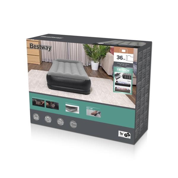 Lettino Gonfiabile - Bestway - Materasso Singolo - 191 X 97 X 36 Cm - Pompa Elettrica Integrata