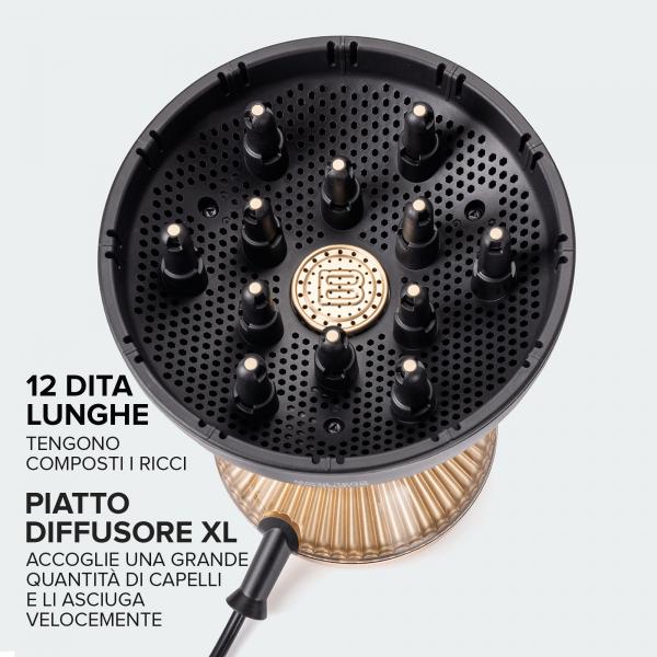 Diffusore D'aria Calda In Ceramica Xl - Bellissima - Diffon Supreme Olio Di Argan Per Capelli Ricci - 2 Velocità 3 Temperature - Image 4