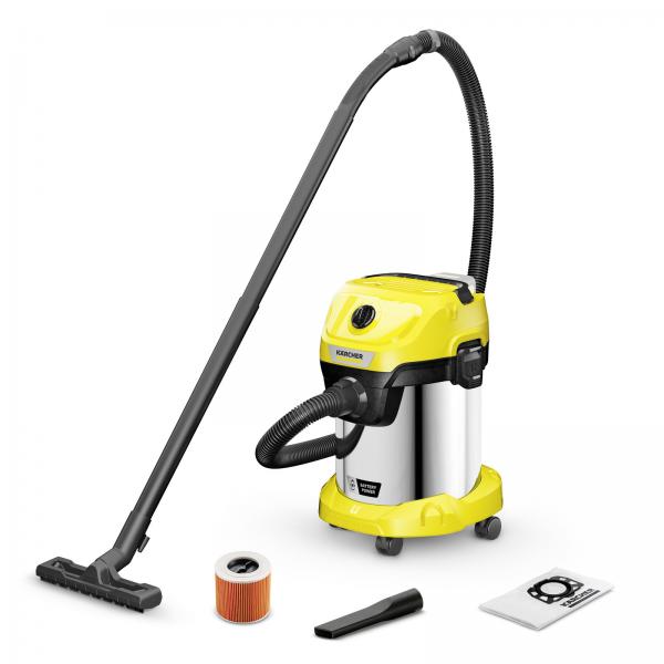 Aspirapolvere E Acqua Senza Fili Karcher Wd 3-18 S V-17/20 - Acciaio - 17 L - Giallo